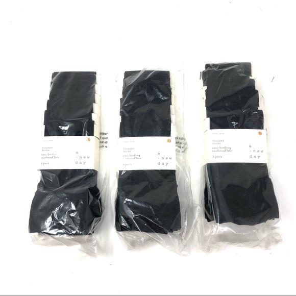 A New Day Black Opaque Solid Trouser Socks 18 Pairs